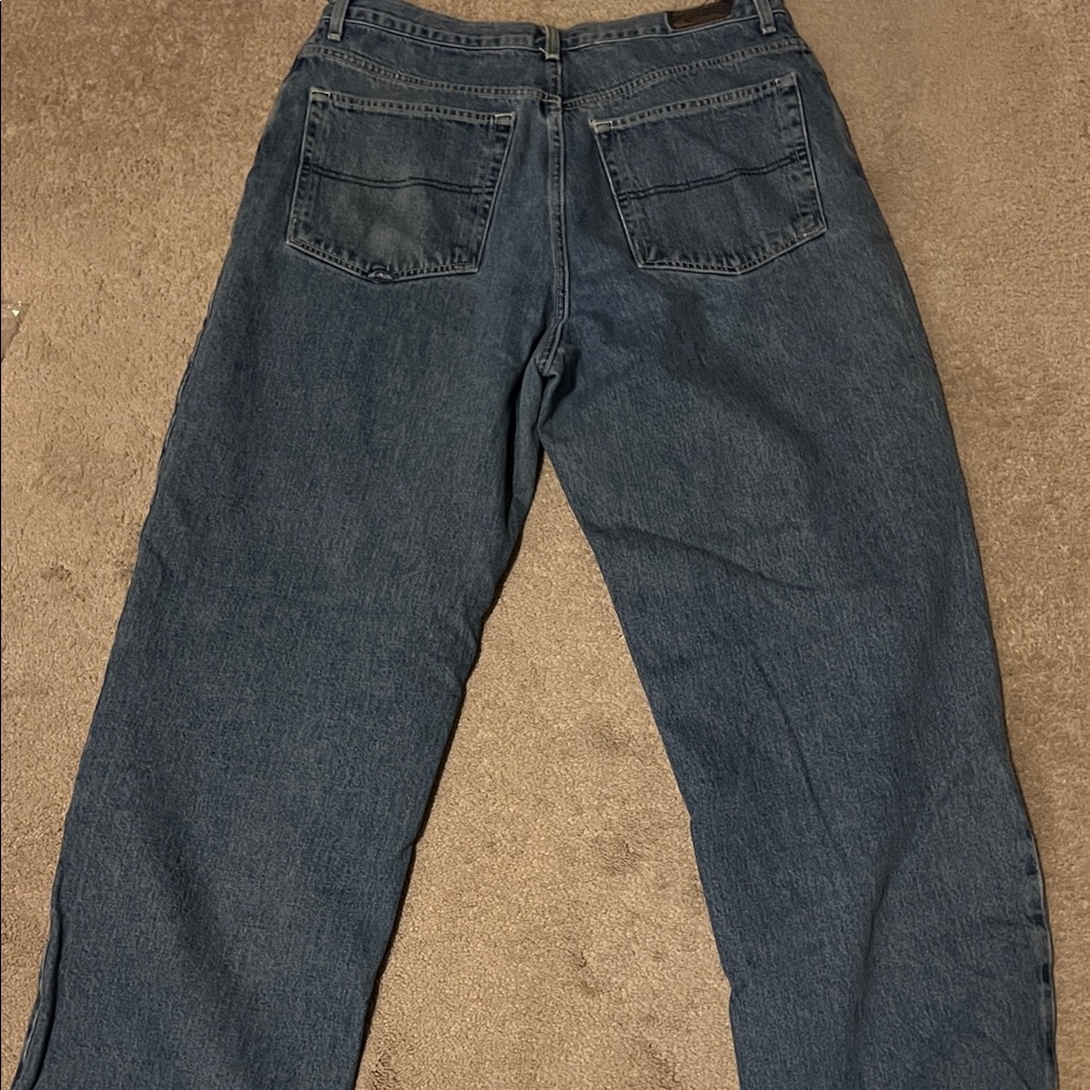 Vintage Quiksilver Men's Baggy Distressed Denim Blue Jeans- size W36, L32, EUC
